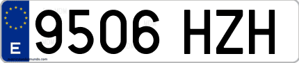 Ejemplo de matrícula de coche ordinaria 9506 HZH