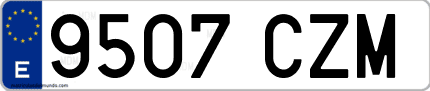 Ejemplo de matrícula de coche ordinaria 9507 CZM