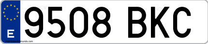 Ejemplo de matrícula de coche ordinaria 9508 BKC