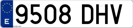 Ejemplo de matrícula española 9508 DHV