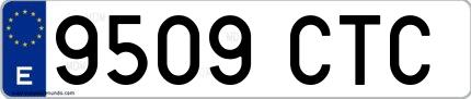 Ejemplo de matrícula española 9509 CTC