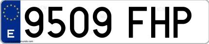 Ejemplo de matrícula española 9509 FHP