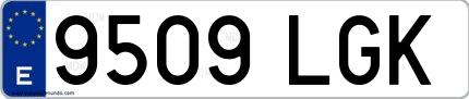 Ejemplo de matrícula española 9509 LGK