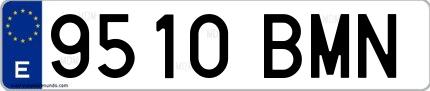 Ejemplo de matrícula española 9510 BMN