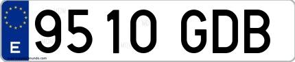 Ejemplo de matrícula española 9510 GDB