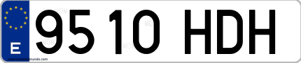 Ejemplo de matrícula de coche ordinaria 9510 HDH