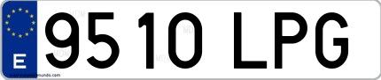 Ejemplo de matrícula española 9510 LPG