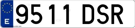 Ejemplo de matrícula española 9511 DSR