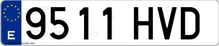 Ejemplo de matrícula española 9511 HVD