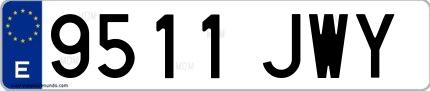 Ejemplo de matrícula española 9511 JWY