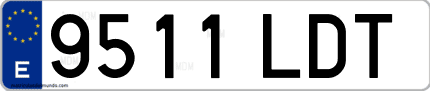 Ejemplo de matrícula de coche ordinaria 9511 LDT