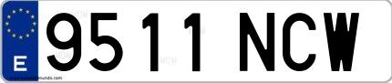 Ejemplo de matrícula española 9511 NCW