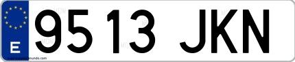 Ejemplo de matrícula española 9513 JKN