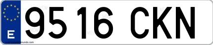 Ejemplo de matrícula española 9516 CKN
