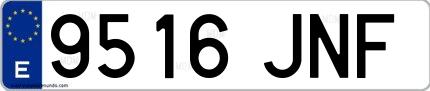 Ejemplo de matrícula española 9516 JNF