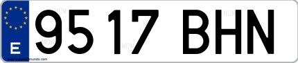 Ejemplo de matrícula española 9517 BHN
