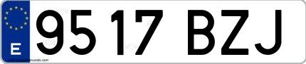 Ejemplo de matrícula española 9517 BZJ