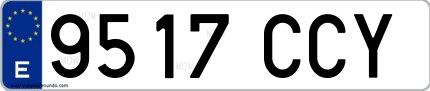 Ejemplo de matrícula española 9517 CCY