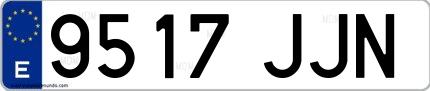Ejemplo de matrícula española 9517 JJN