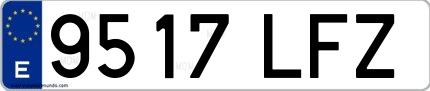 Ejemplo de matrícula española 9517 LFZ