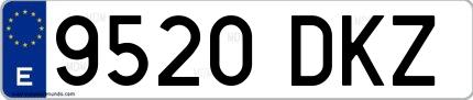 Ejemplo de matrícula española 9520 DKZ