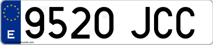 Ejemplo de matrícula de coche ordinaria 9520 JCC