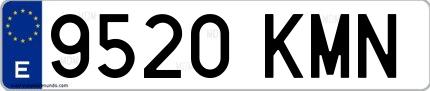 Ejemplo de matrícula española 9520 KMN