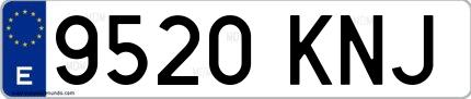 Ejemplo de matrícula española 9520 KNJ