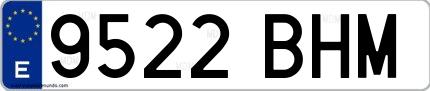 Ejemplo de matrícula española 9522 BHM