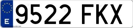 Ejemplo de matrícula española 9522 FKX
