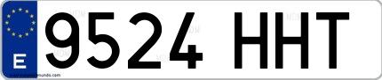Ejemplo de matrícula española 9524 HHT