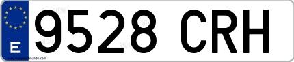 Ejemplo de matrícula española 9528 CRH
