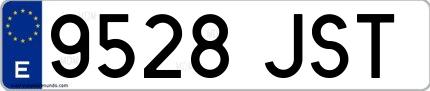 Ejemplo de matrícula española 9528 JST