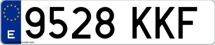 Ejemplo de matrícula española 9528 KKF