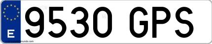 Ejemplo de matrícula española 9530 GPS