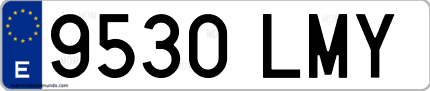 Ejemplo de matrícula de coche ordinaria 9530 LMY