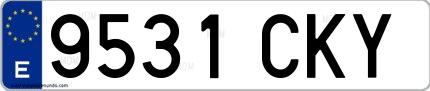 Ejemplo de matrícula española 9531 CKY