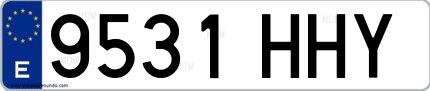 Ejemplo de matrícula española 9531 HHY
