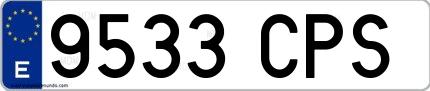 Ejemplo de matrícula española 9533 CPS