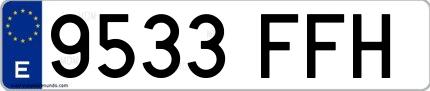 Ejemplo de matrícula española 9533 FFH