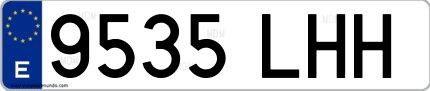 Ejemplo de matrícula española 9535 LHH