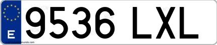 Ejemplo de matrícula española 9536 LXL