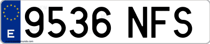 Ejemplo de matrícula de coche ordinaria 9536 NFS