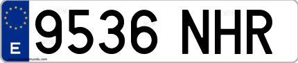 Ejemplo de matrícula de coche ordinaria 9536 NHR