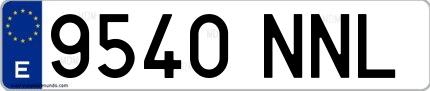 Ejemplo de matrícula española 9540 NNL