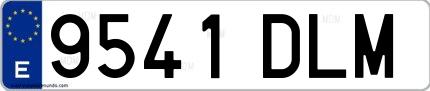Ejemplo de matrícula española 9541 DLM