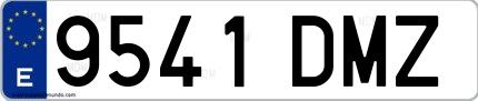 Ejemplo de matrícula española 9541 DMZ