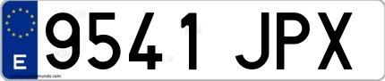 Ejemplo de matrícula española 9541 JPX
