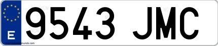 Ejemplo de matrícula española 9543 JMC