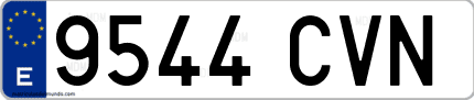 Ejemplo de matrícula de coche ordinaria 9544 CVN